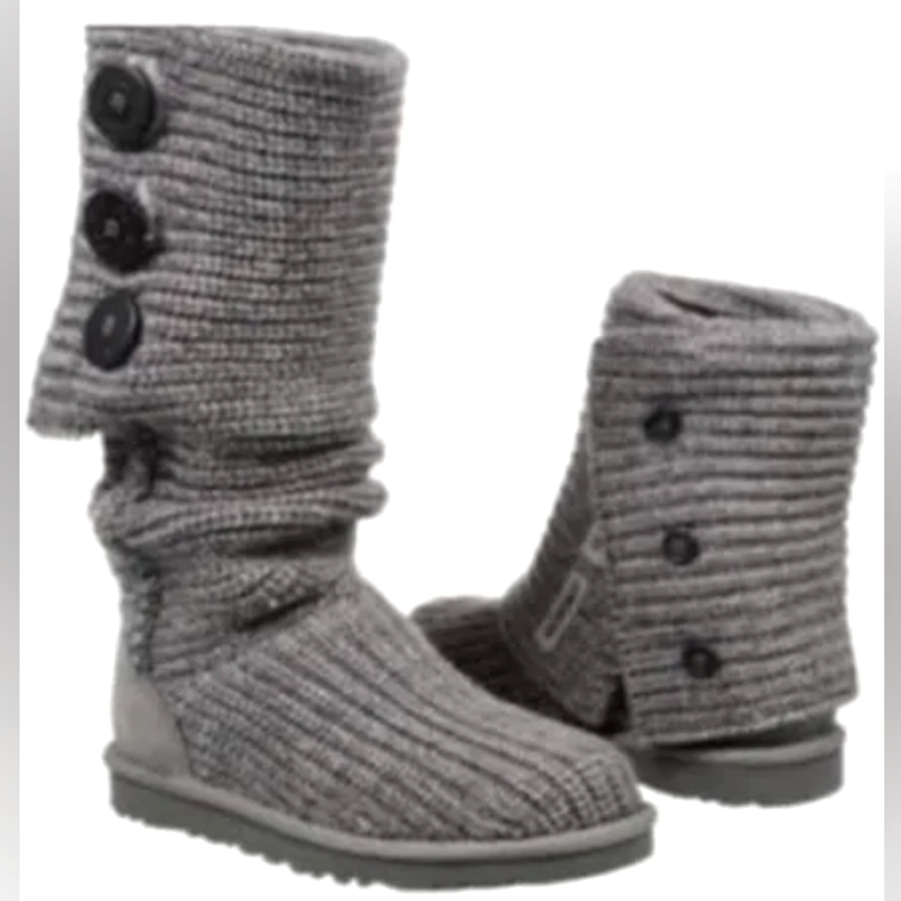 Gray Knit UGG Boots